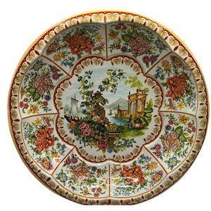 Vintage 1971 Daher Decorated Ware Scalloped 10" Tin Bowl Tray England